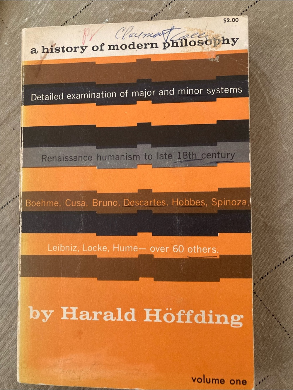 A History of Modern Philosophy Volumes One and Two by Harald Hoffding